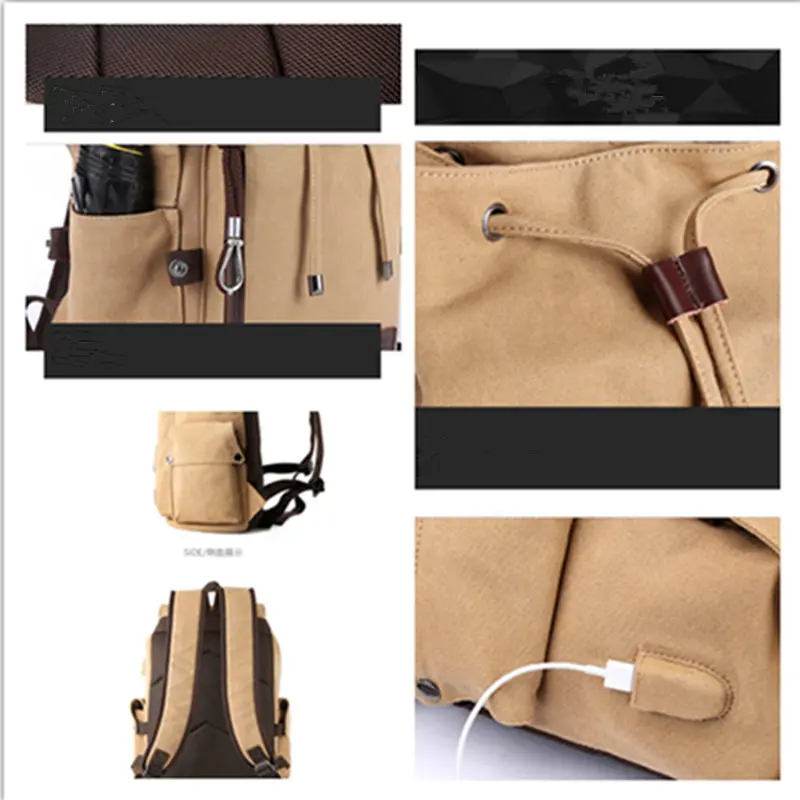 Модные холщовые Рюкзаки большой емкости мужской рюкзак дорожная сумка через