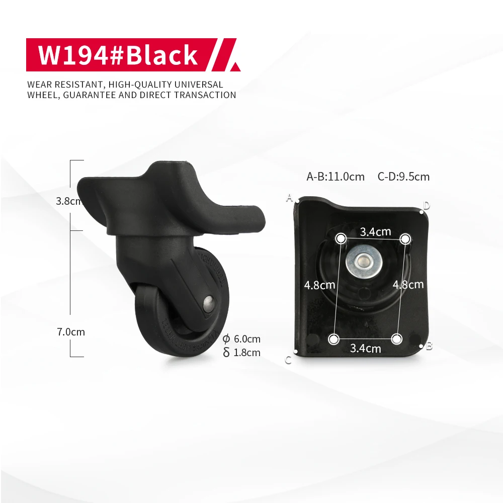 DILONG W194 Universal wheel accessories luggage suitcase cosmetic case detachable mute instead caster travel trolley wheels