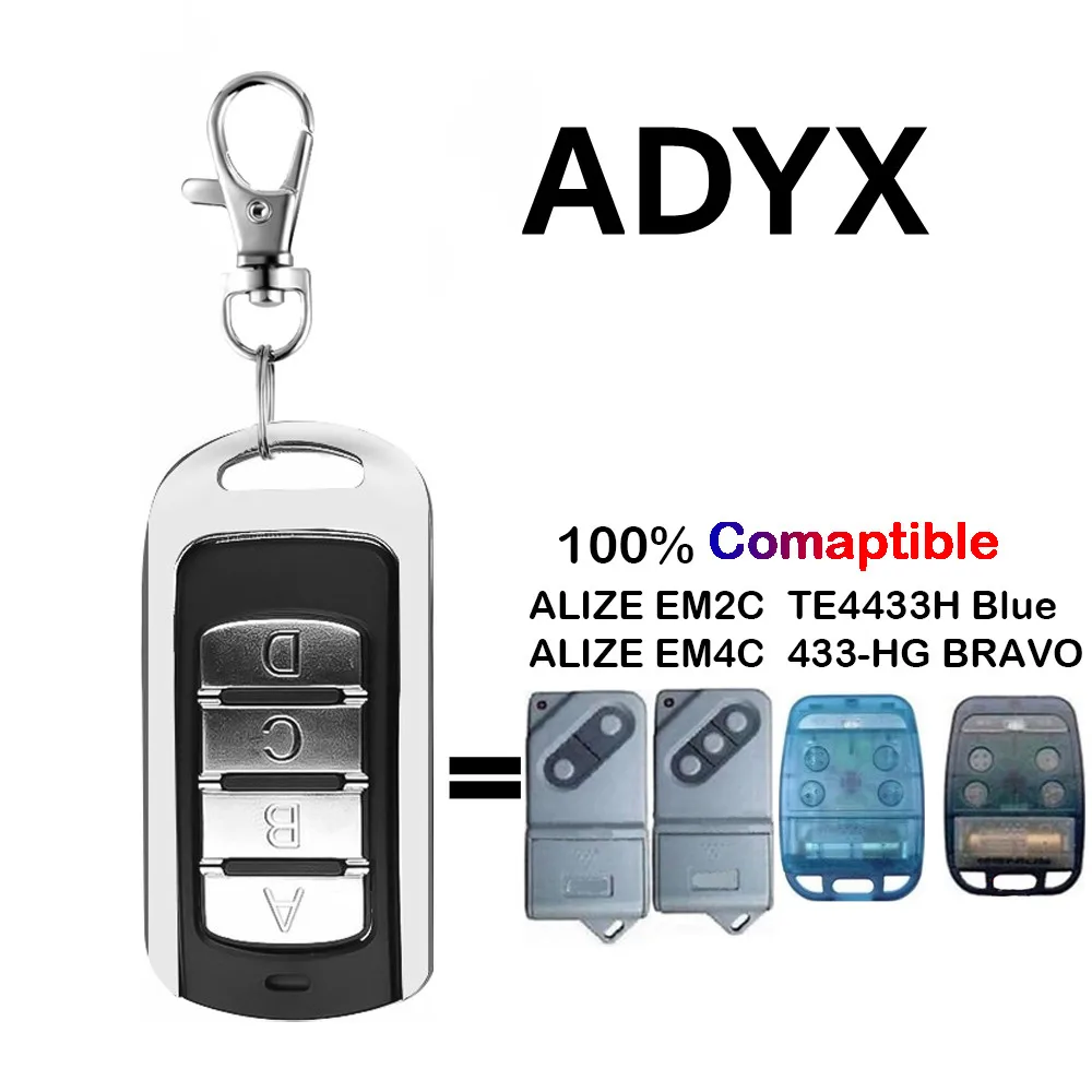 

ADYX Remote Control Replacement ADYX TE4433H BLUE / 433-HG BRAVO / ALIZE EM2C/EM4C Garage Door Opener Remote Control 433MHz