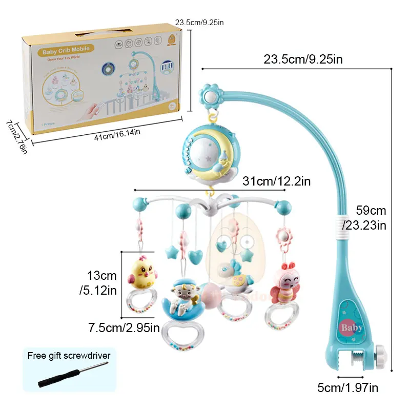 

Baby Rattles Crib Mobiles Toy Holder Rotating Mobile Bed Bell Musical Box Projection 0-12 Months Newborn Infant Baby Boy Toys