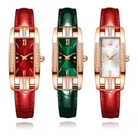 womens small roma rectangle green strap diamond square watch female retro fashion luxury watch ladies high quality wristwatches