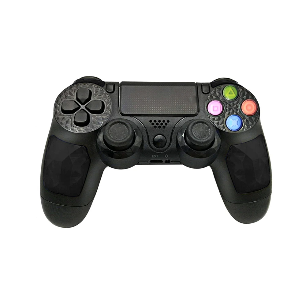 Супер мощный Bluetooth беспроводной контроллер для PS4 PS3 Пульт дистанционного управления Джойстик с шестью осями Micro USB мультитач кликаемый - Цвет: Черный