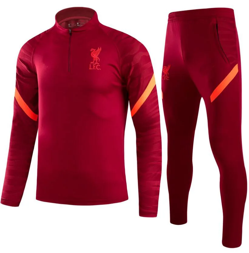 

Full Zip Hoodie Jacket Soccer Hooded Sweat Jacket Football Tracksuit men 21-22 Training Suit Winter Pants Full Kit