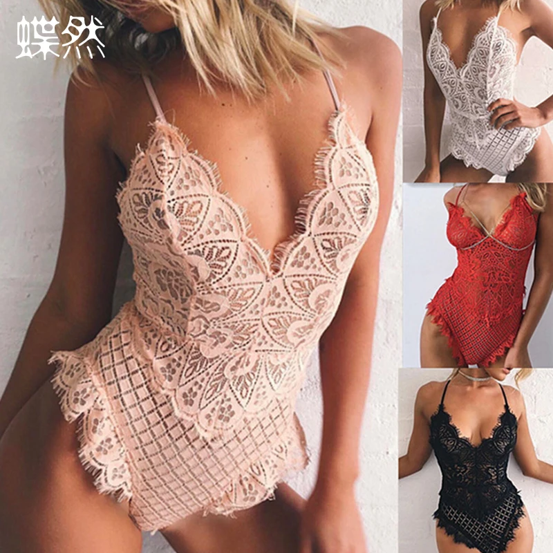 

Sexy Lingerie Lace Mesh Transparent Open Crotch Large Size Temptation Sexy Suit Lingerie Bodysuit Crotchless Bodysuit