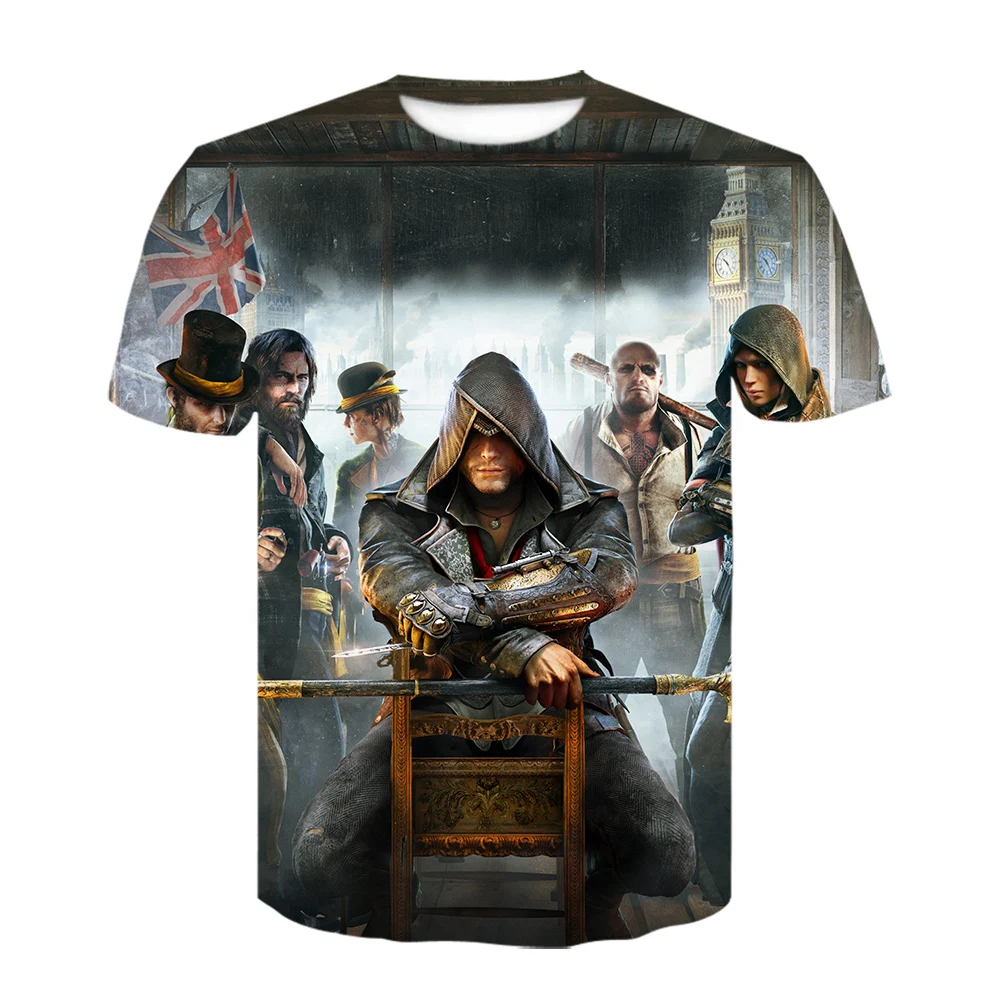 Странные Вещи Футболка Топ игры assassins creed 3D с принтом harajuku футболка белая рубашка