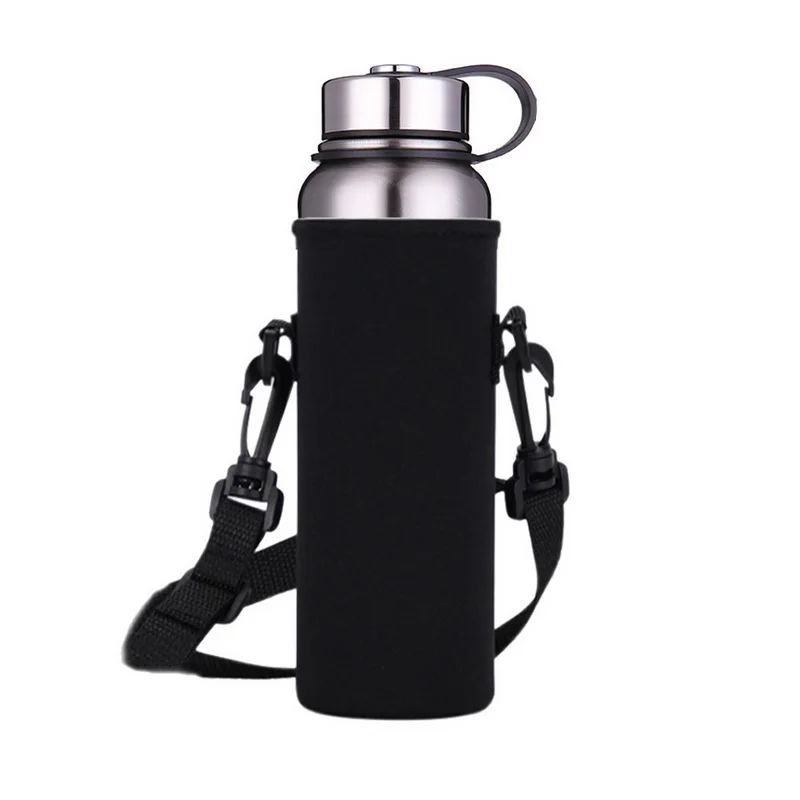 G227851A 1100ML Спортивная сумка-переноска для бутылок с ремешком, неопреновая сумка-держатель для воды, плечевой ремень, черная сумка-переноска для бутылок - Цвет: G227851A 1100ML