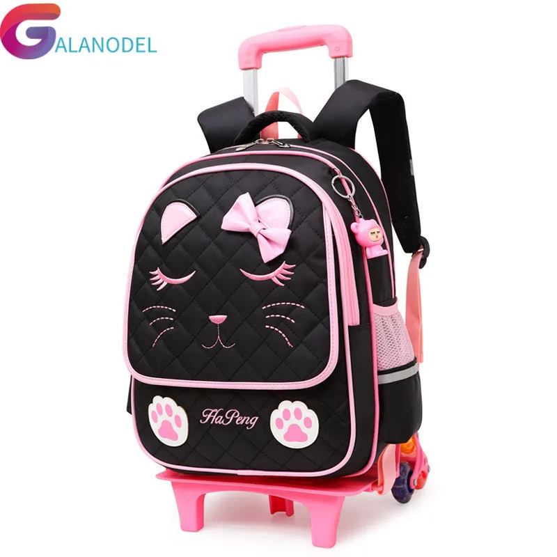 

Wheeled Removable Children School Bags 2/6 Wheels for Girls Trolley Backpack Kids Latest Bag Bookbag travel luggage Mochila
