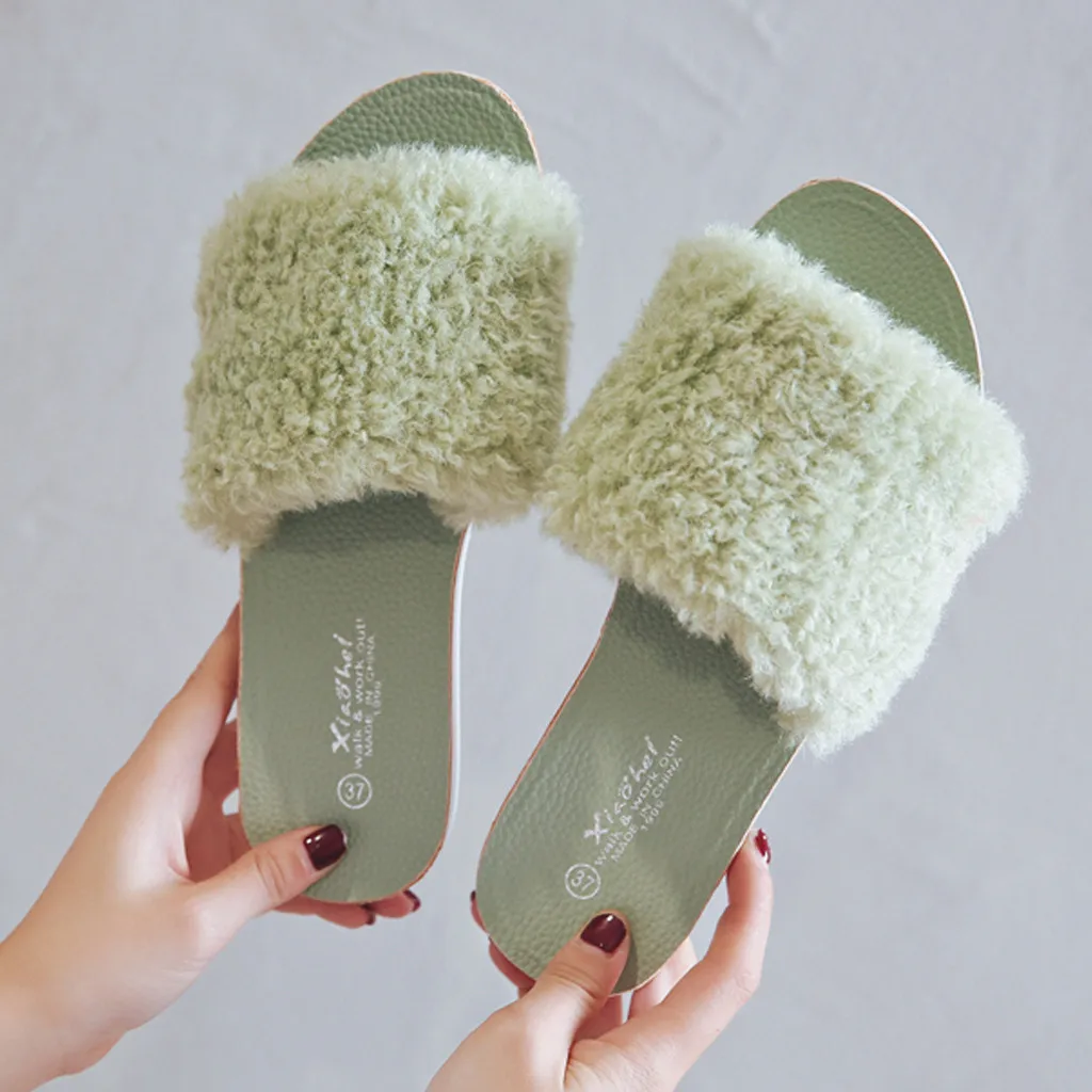 SAGACE Тапочки женские зимние хлопковые тапочки с искусственным мехом Модные