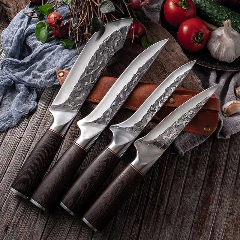 

Liang Da Boning Knife High Carbon Clad Stainless Steel Butcher Fish Knife Meat Cleaver Kitchen Knife with Sheath Chef Knives