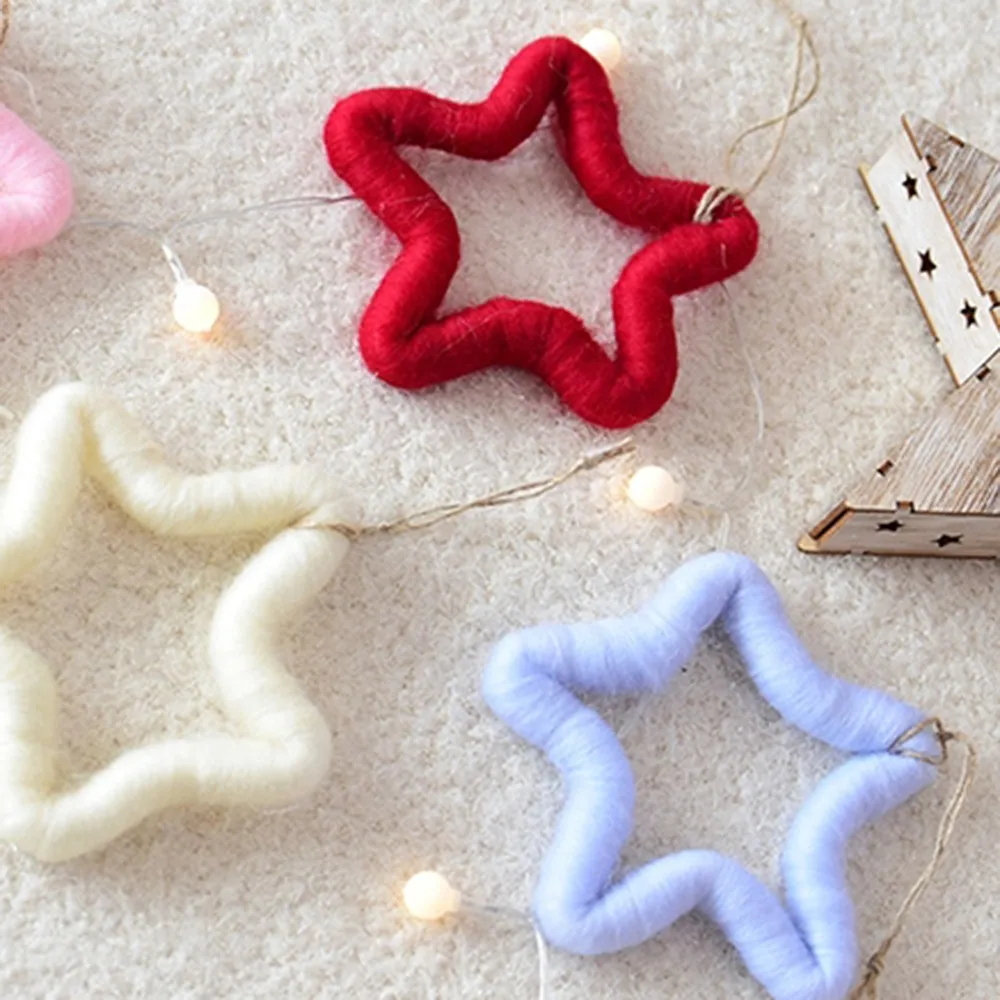 Рождественские шерстяные войлочные подвесные украшения Снежинка в форме