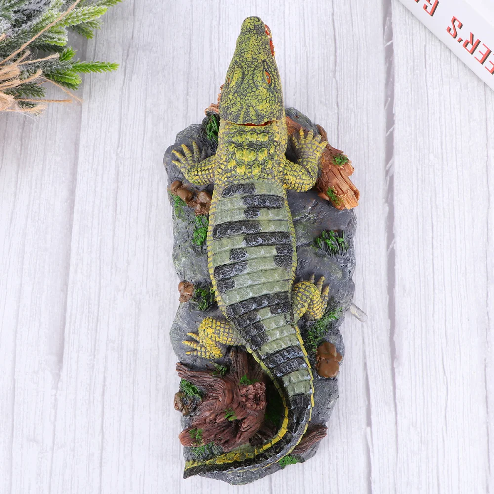 

Creative Resin Crocodile Fish Tank Landscape Animal Decor Aquarium Oxygen Pump Air Bubble Ornament