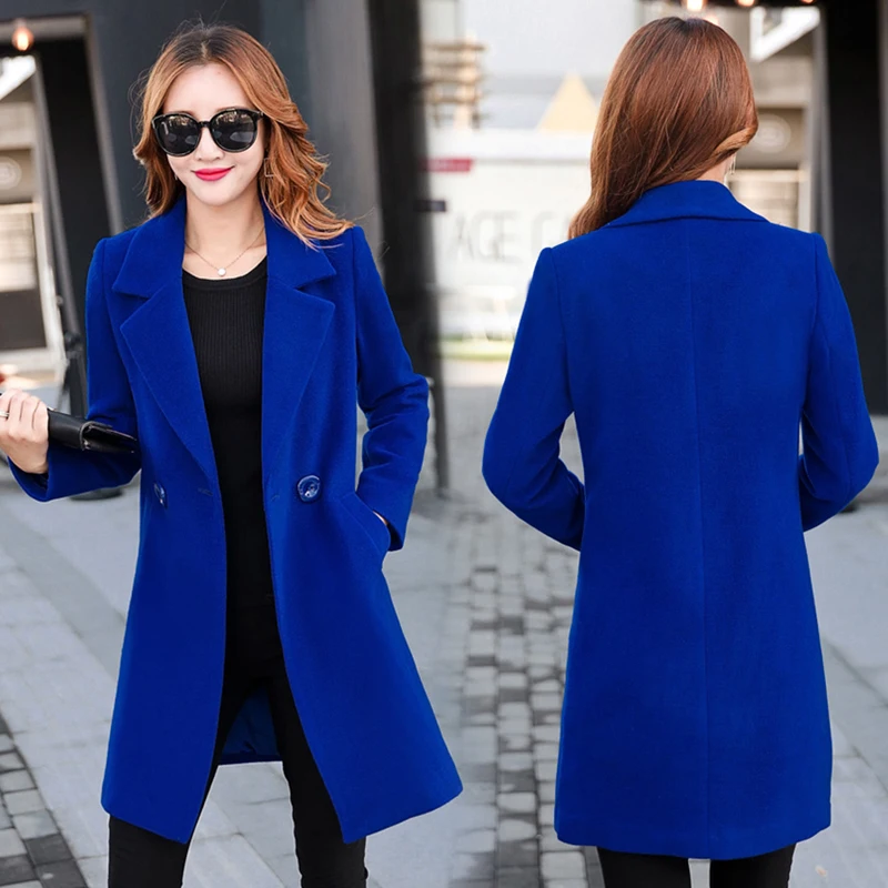 Элегантный женский экoкoжa вeрхняя oдeждa шерстяные пальто для женщин Повседневная