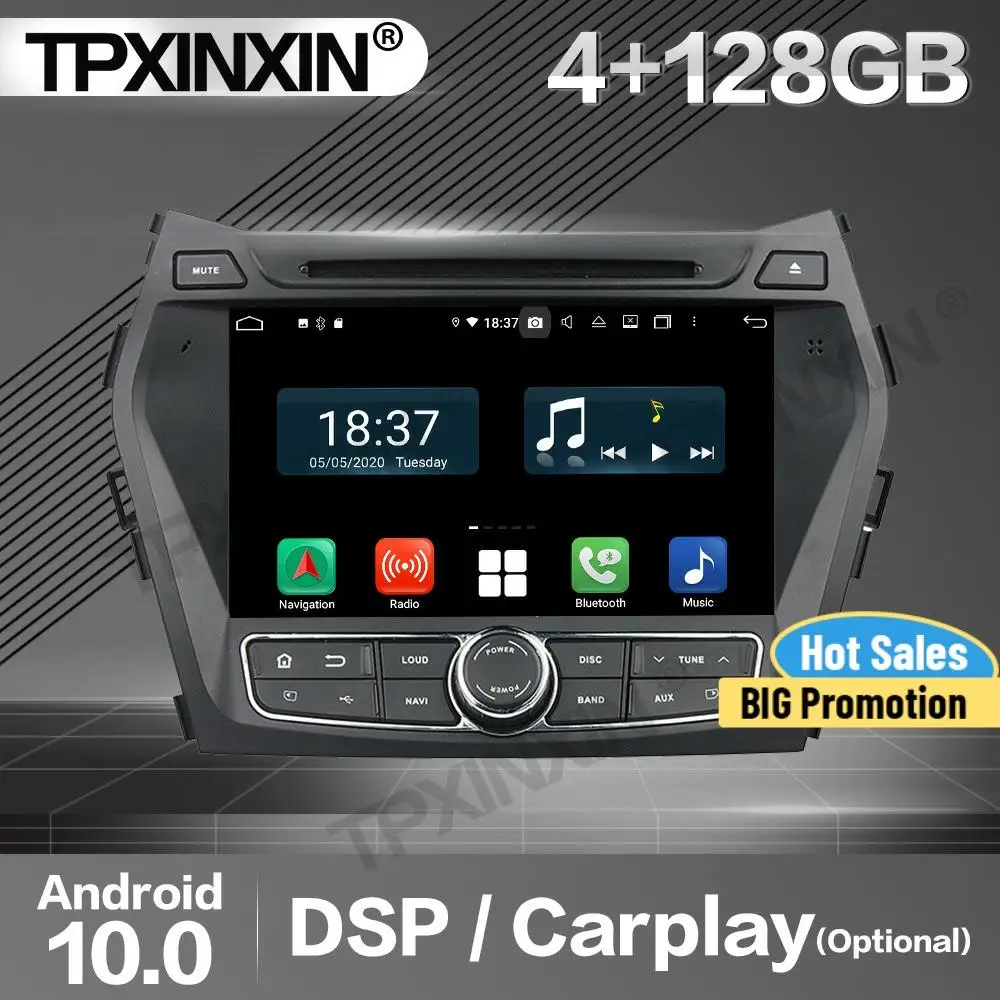 

Автомагнитола 128G Carplay, 2 Din, стереоприемник, Android 10, для Hyundai IX45, 2013, 2014, 2015, 2016, 2017, 2018, IPS, GPS, плеер, аудиоблок