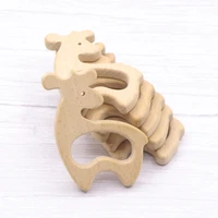 10pc wooden teether olive oil beech food grade animal diy pacifier chain baby teether baby tiny rod rodent baby product