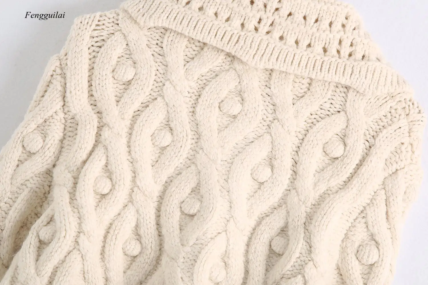 

Knitting Cardigan Sweater Loose Turn-down Collar Solid Color Long Sleeve Women New Fashion Tide Spring Autumn