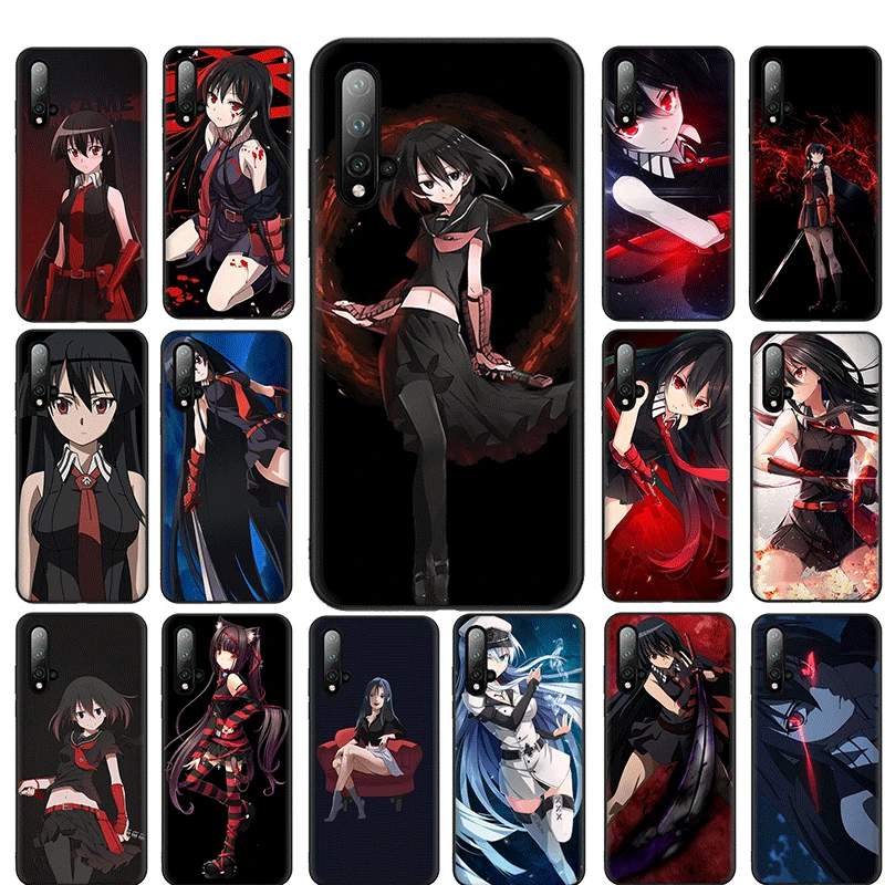 Akame ga Kill! Силиконовый чехол для телефона черный из ТПУ Huawei Mate 10 Pro Lite 20 30 Y6P |