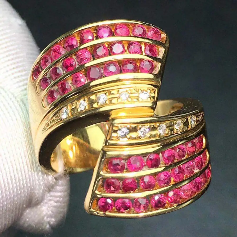 Хорошее ювелирное изделие Настоящее золото 18 К 100% натуральный 1.3ct красный рубин