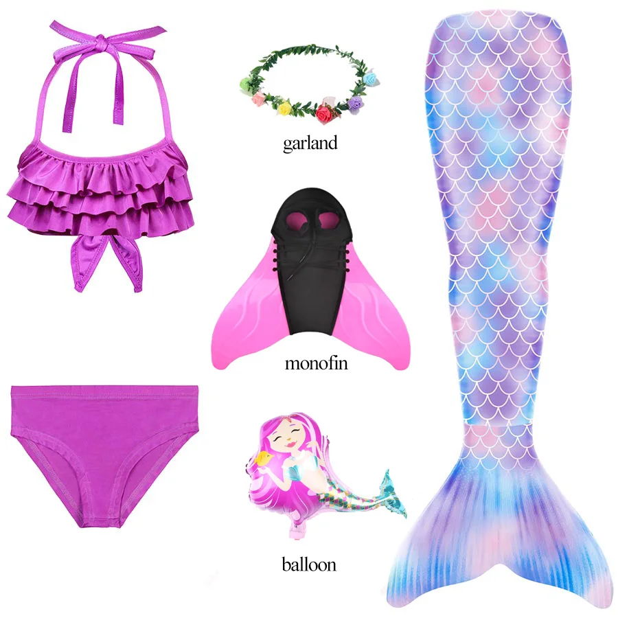 Детские плавательные хвосты Русалочки 6 шт. в комплекте с моноластом C69789CH |