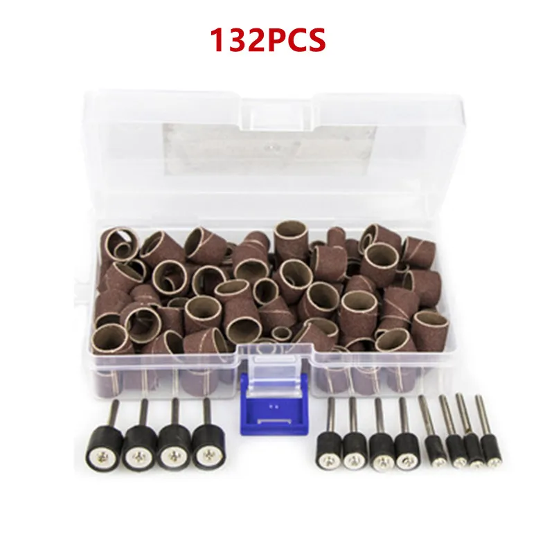 

132PCS/SET Sanding Drum Set Grit With 3.175MM Sanding Mandrel For Dremel Rotary Tools Abrasive Tools Sanding Bands