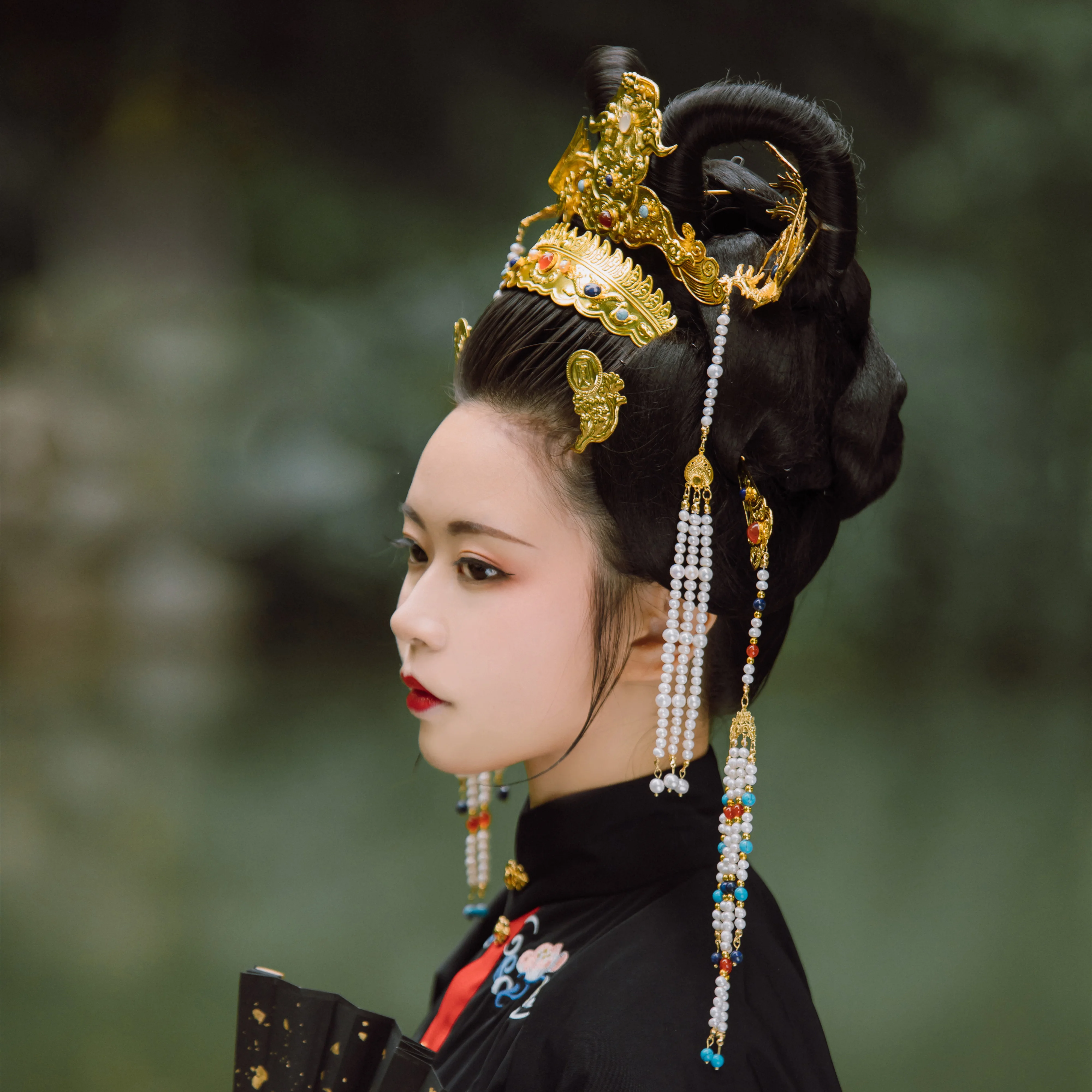 Su Mu Zhe LYZ Traditional Artwork Hanfu Hair Accessories Ming Style Hair Jewlery Hand Carved Hair Tiara for TV Play Exhibition