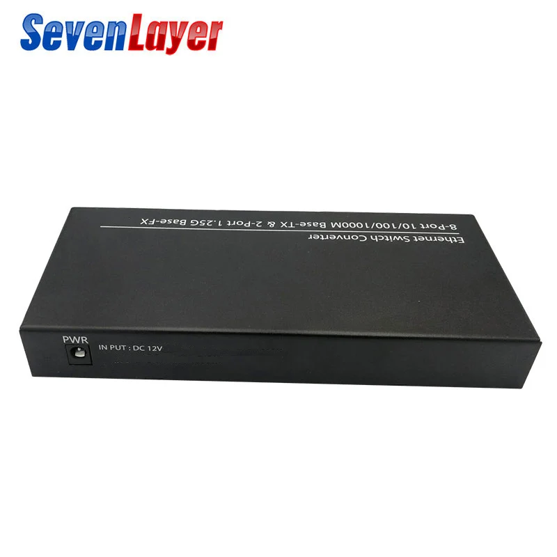 Волоконно оптический медиа конвертер коммутатор Gigabit Ethernet 10/100/1000M 8 RJ45 UTP и 2 SC