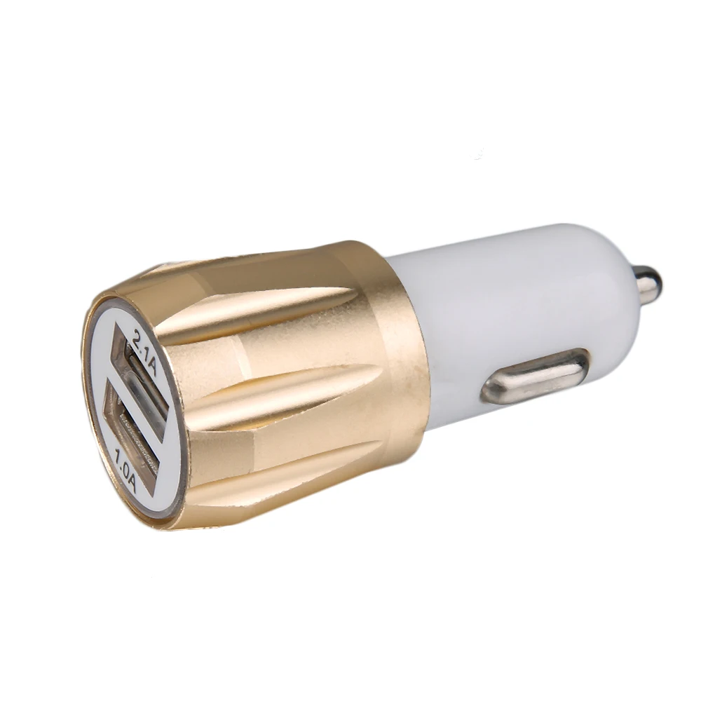 2.1A & 1A алюминиевый 2 USB порта универсальное двойное Автомобильное зарядное