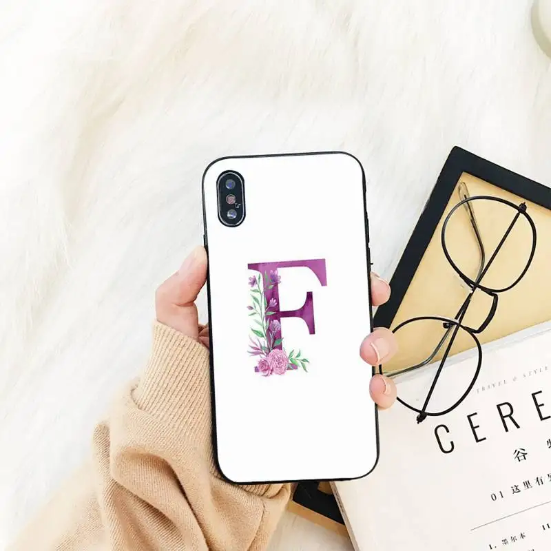 

YNDFCNB Letter rose art Phone Case For iPhone 11 8 7 6 6S Plus X XS MAX 5 5S se 2020 11 12pro max iphone xr case