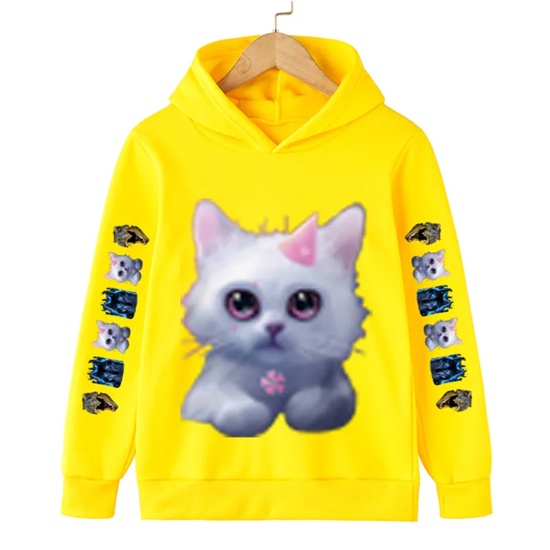 

Winter Clothes Children's Clothings 3D Animal Cat Hoodies Boy Girl Personality Children Long-sleeved Cotton Hoodies Clothing