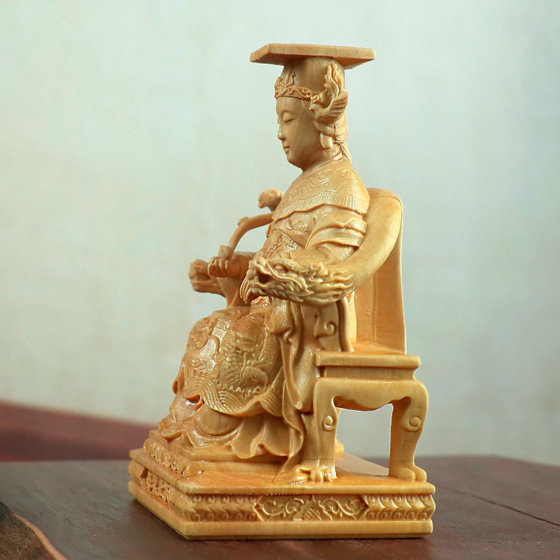 Мацзу деревянная статуя Девы Марии неба одноцветное резьба по дереву скульптура