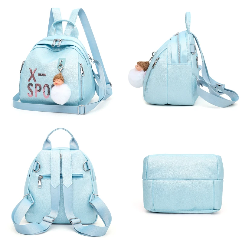 Модный женский мини-рюкзак из мягкой искусственной кожи Женский дорожный ранец