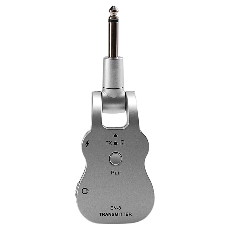 

EN-8 UHF Guitar Wireless System Transmitter Receiver Built-In Rechargeable 600MAh Lithium Battery for Electric Guitar B