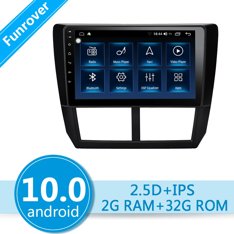 FUNROVER android 10 0 автомобильный Радио мультимедийный плеер для Subaru Forester 2008 2012