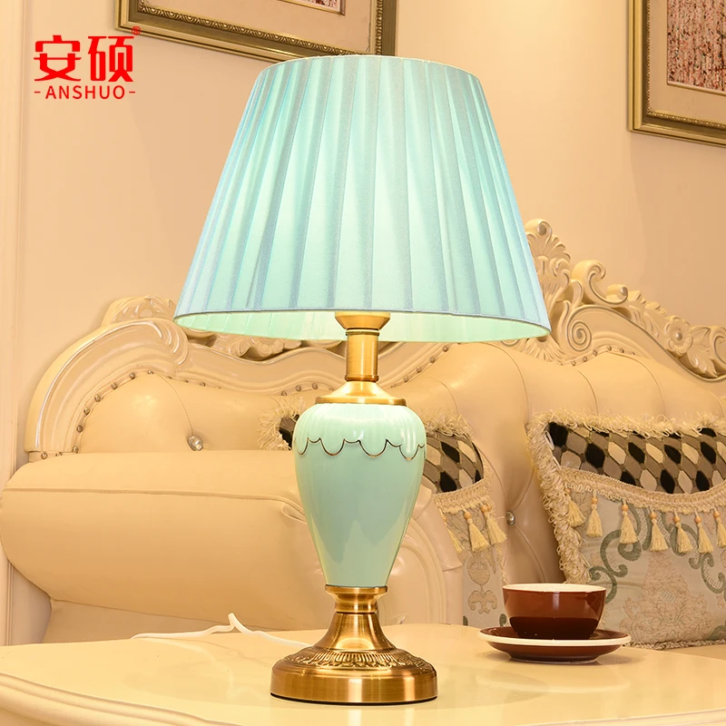 

Modern Minimalist American Ceramic Table Lamp Night Light For Living Room Study Bedroom Bedside Lamp Home Decorations
