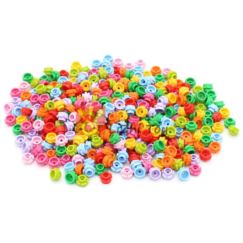 Кубики MOC 24866 круглые пластины 1x1 с цветочным краем, 5 лепестками, сделай сам, просвечивающие блочные кирпичи, сборные частицы для детей, игрушки