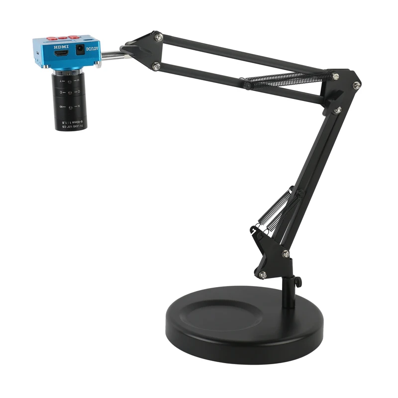

2K 1080P 30MP HDMI Video Microscope Camera+Wide Visual high Working Distance Focus Lens+Metal Cantilever Bracket