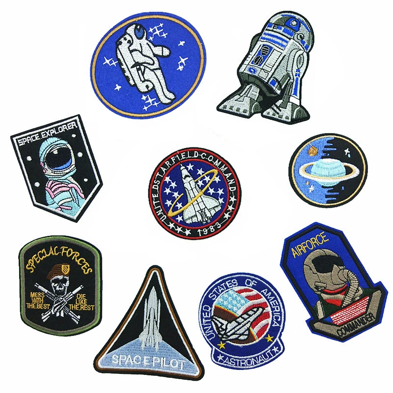 

2021 New Astronaut Embroidered Patch Cloth Stickers Air Force Diver Badge Patch Clothing Accessories Iron on Patches for Clothes