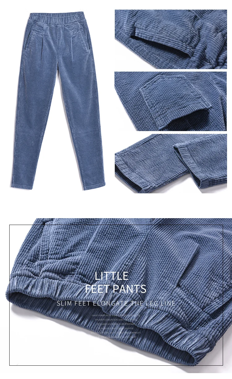 

Corduroy Harem Pants Women Autumn Winter Korean High Waist Trousers Plus Size Female Streetwear Pantalones Mujer Sweatpants