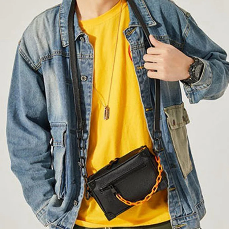 Небольшой площади сумки для женщин Модный Роскошный чехол сумка цепочка унисекс