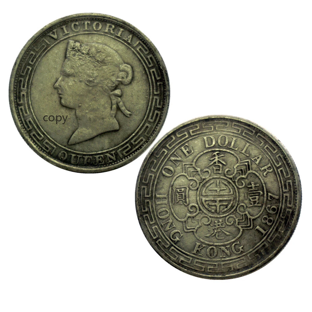 1867 Hong Kong 22 шт. древняя Хобо копия из никеля евро монета сша Морган Статуя Свободы Серебряная монета долларов американский Орел подарки для мужчин Прямая поставка - Цвет: 1867 Hong Kong
