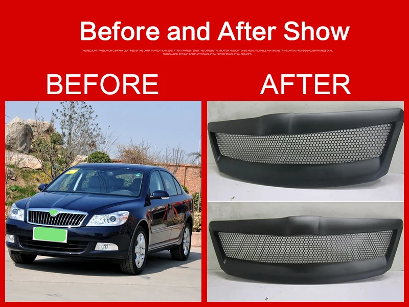 

Use For Skoda Octavia 2010--2013 Year Carbon Fibre Refitt Front Center Racing Grille Cover Accessorie Body Kit Zonsuve