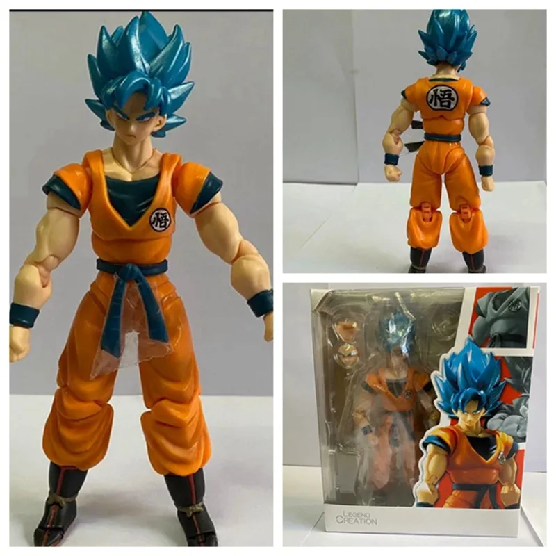 Фигурка героя Bandai Dragon Ball Z Сон Гоку Супер сайян подвижные голубые волосы DBZ аниме
