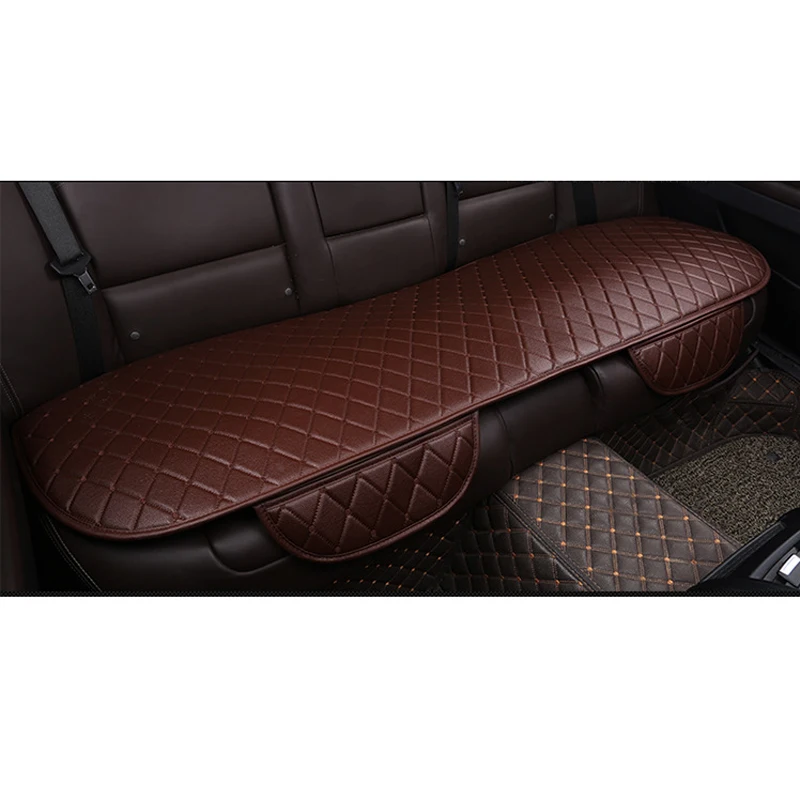 1PCS Rear Brown Универсальный автомобильный чехол на переднее, заднее, заднее, боковое сиденье, подушка на сиденье, дышащий коврик из искусственной кожи, всесезонный - Название цвета: 1PCS Rear Brown