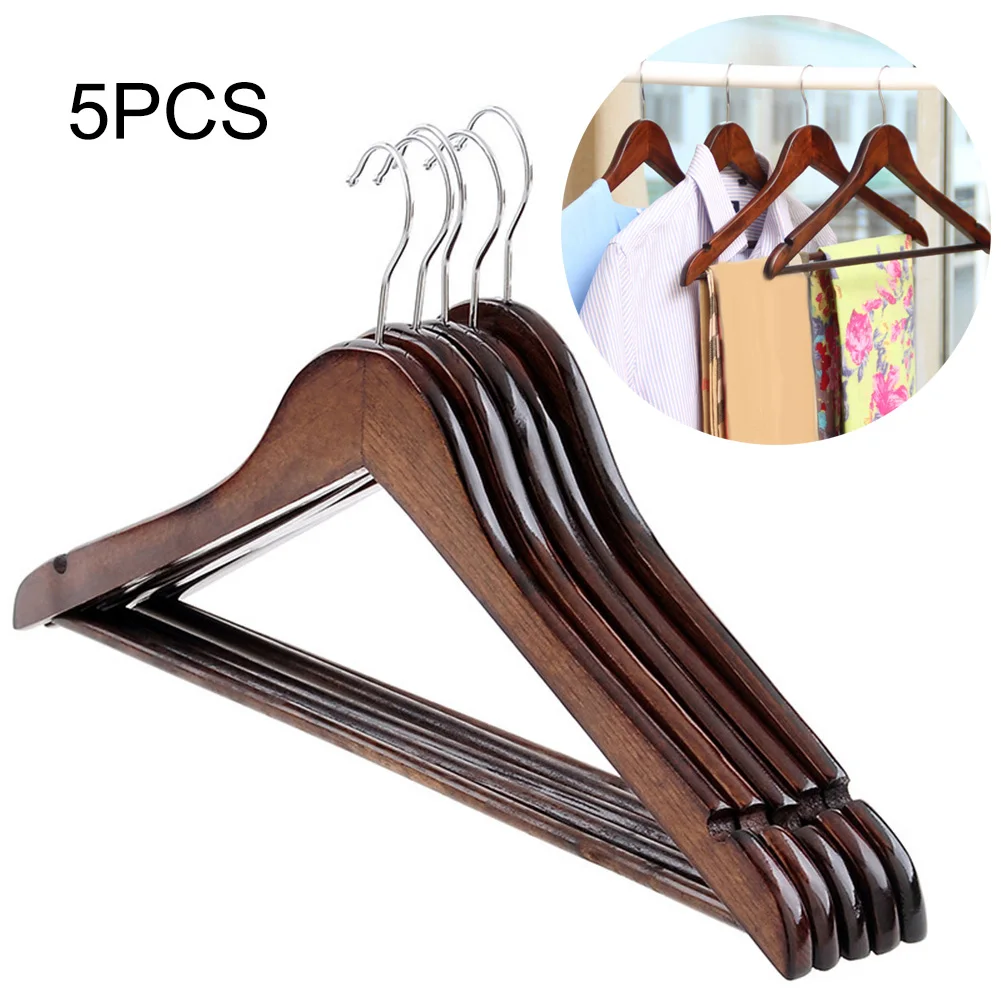 5 шт. брюк бар деревянные вешалки для одежды костюм джинсы пальто рубашки