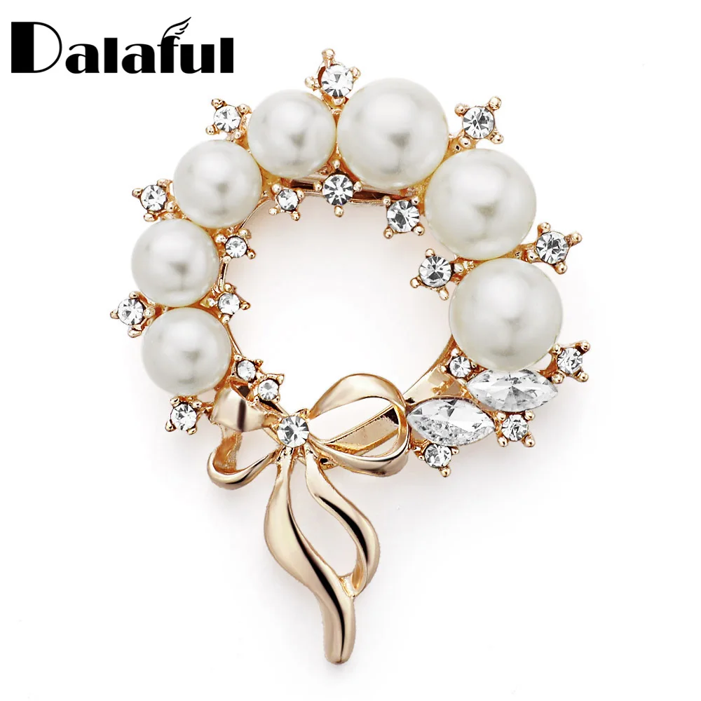 Dalaful Свадебная двойная искусственная фотобулавка Цветочная подарок для женщин