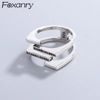 foxanry 925 stamp rings fashion elegant vintage creative sweet hollow zircon party jewelry gifts for women wholesale