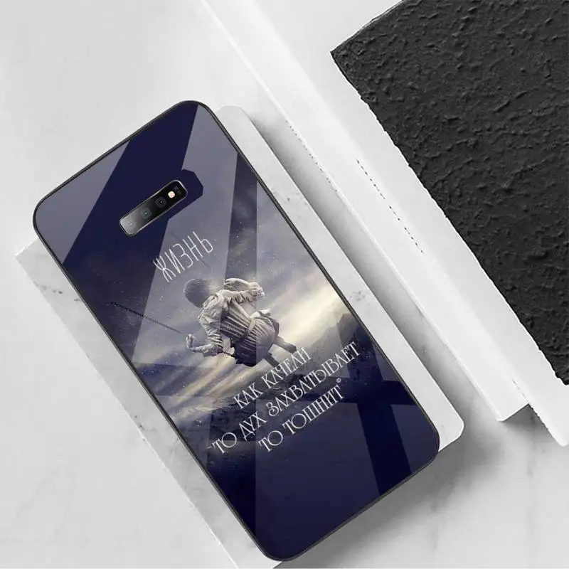 

Fashion Russian Quote art Phone Case Tempered glass For Samsung S6 S7 edge S8 S9 S10 e plus note8 9 10 pro
