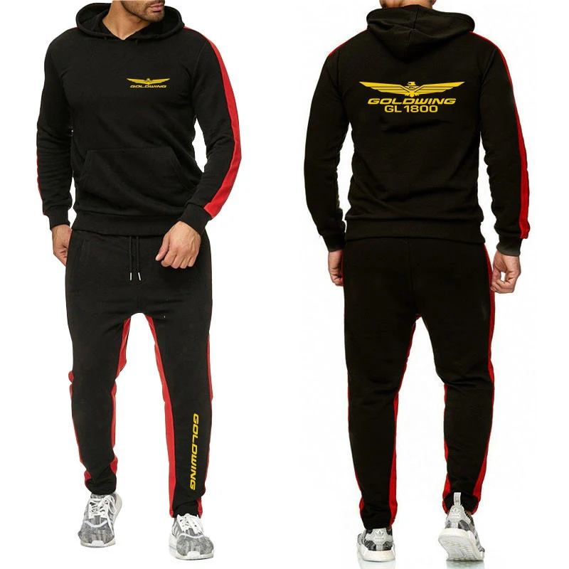 

2021 Spring Goldwing 2-piece Sweatshirt Hoodie + Pants Hoodie Suit Sportswear Spring and Autumn Men's Suit