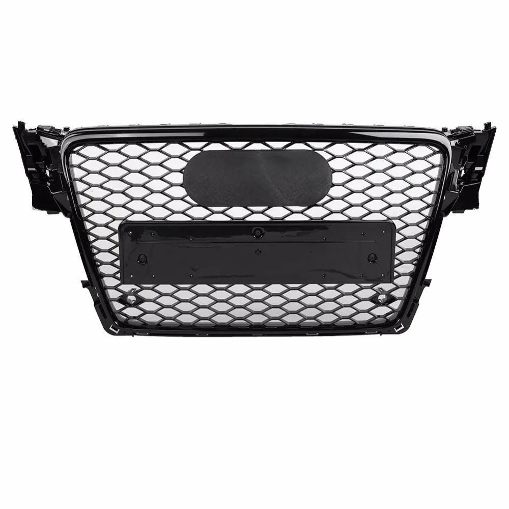 Спереди Спорт шестигранный сетки сота капот Гриль черный глянец для Audi A4/S4 B8 2009 2010 2011 2012 для RS4 Стиль