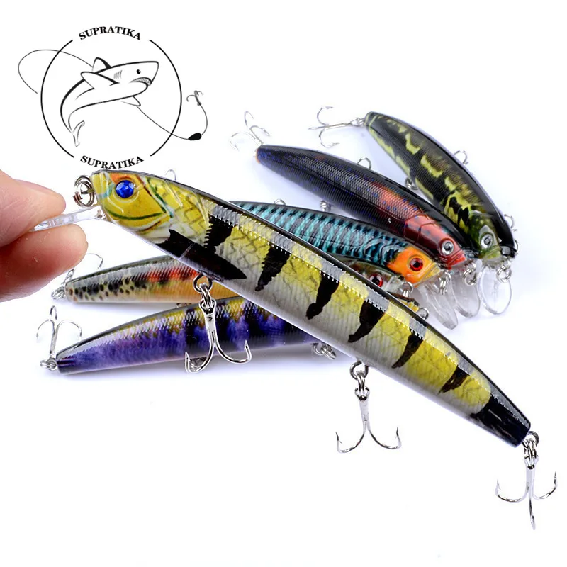 1Pcs 12.5cm/15.9g Wobblers Minnow Sea Fishing Baits 3D Painting Artificial Hard Lure With Hooks For Jig Tackle Gear | Спорт и
