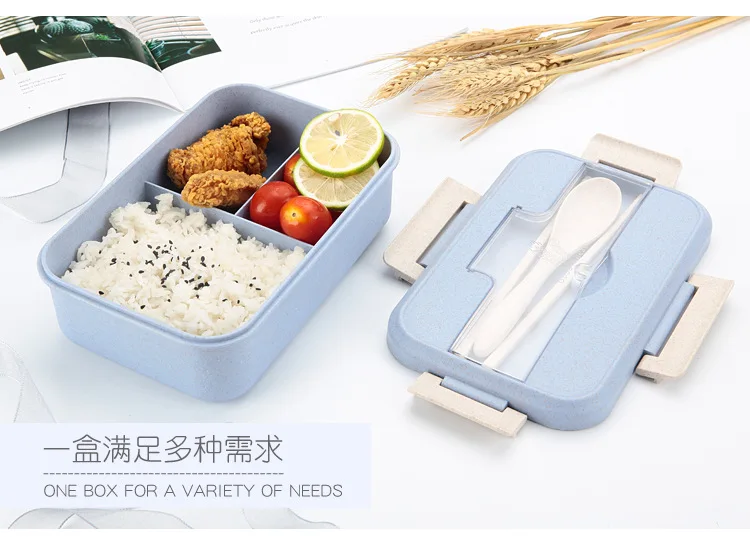 Контейнер для ланча, 3 отделения, Microwavable BPA, горячая еда, оснастки Bento для детей/мальчиков/девочек с столовыми приборами